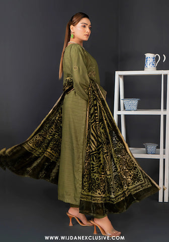 Palachi Unstitched Luxurious Embroirdered Winter Collection - 2025 (Green)