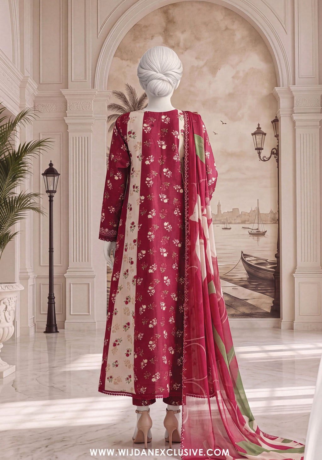 A Flowy Cut by HZ Textile | Stitched Printed & Emb Silk Collection'26 (D-05)