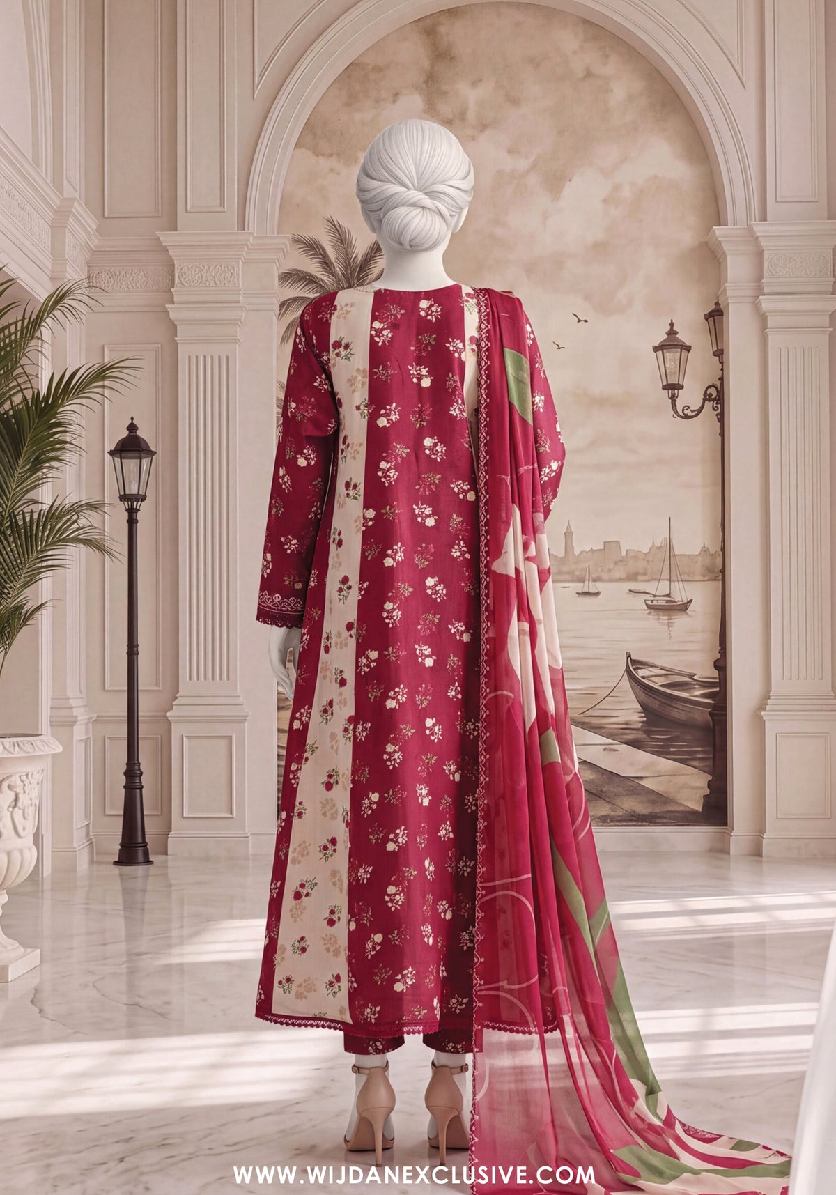 A Flowy Cut by HZ Textile | Stitched Printed & Emb Silk Collection'26 (D-05)