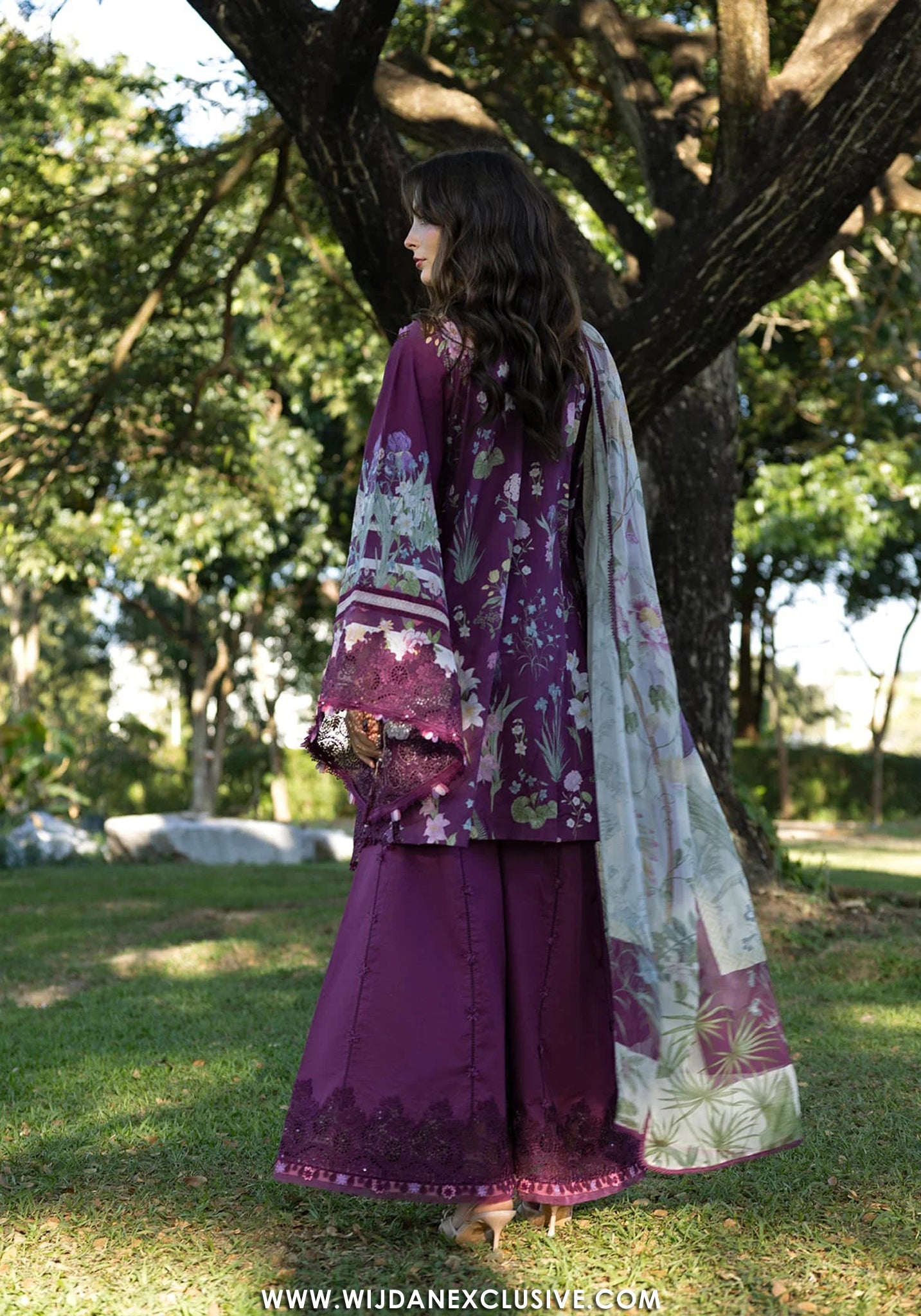 Elaf Signature Unstitched Printed Embroidered Lawn Collection - 2026 ESA-5B DARLING PLUM