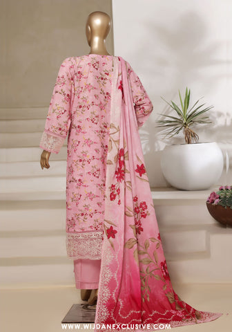 Sadabahar Signature Stitched Festive Embroidered Lawn - 2025 Vol-02 Pink