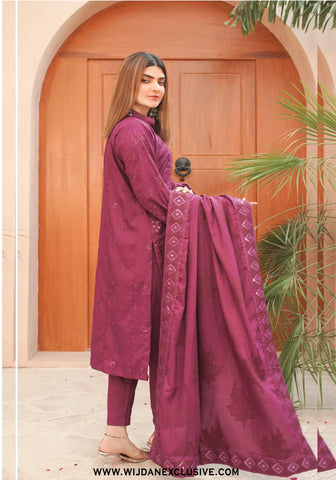 Marjjan Unstitched Embroidered Winter Vol-02 Collection - 2025 (MRW-531-PURPLE)