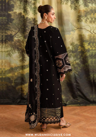 Marjjan Guzel Unstitched Embroidered Lawn Collection - 2025 SMC-204 (Black)