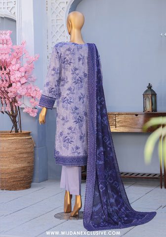 HZ Mehak Unstitched Cross Slub Embroidered Collection - 2025 MCE-3052