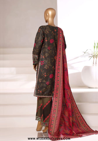Malika by Sadabahar | Stitched Embroidered Khaddar Collection - 2025 (BROWN)
