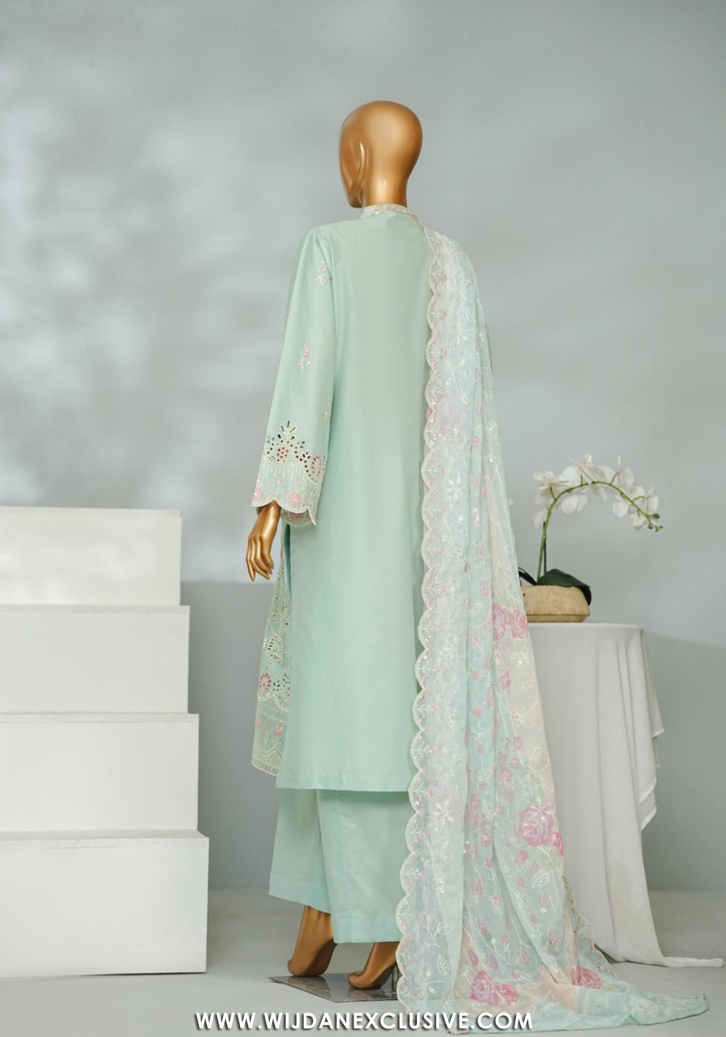 Bin Saeed Stitched Luxury Lawn Embroidered Vol-I Collection - 2026 (D-05)
