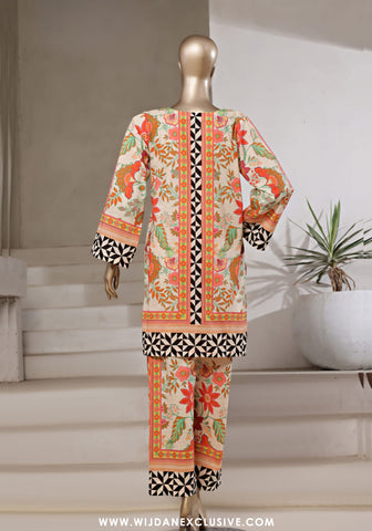 Sadabahar Stitched 2PC Printed Bana Dora Collection - 2025 Floral Orange