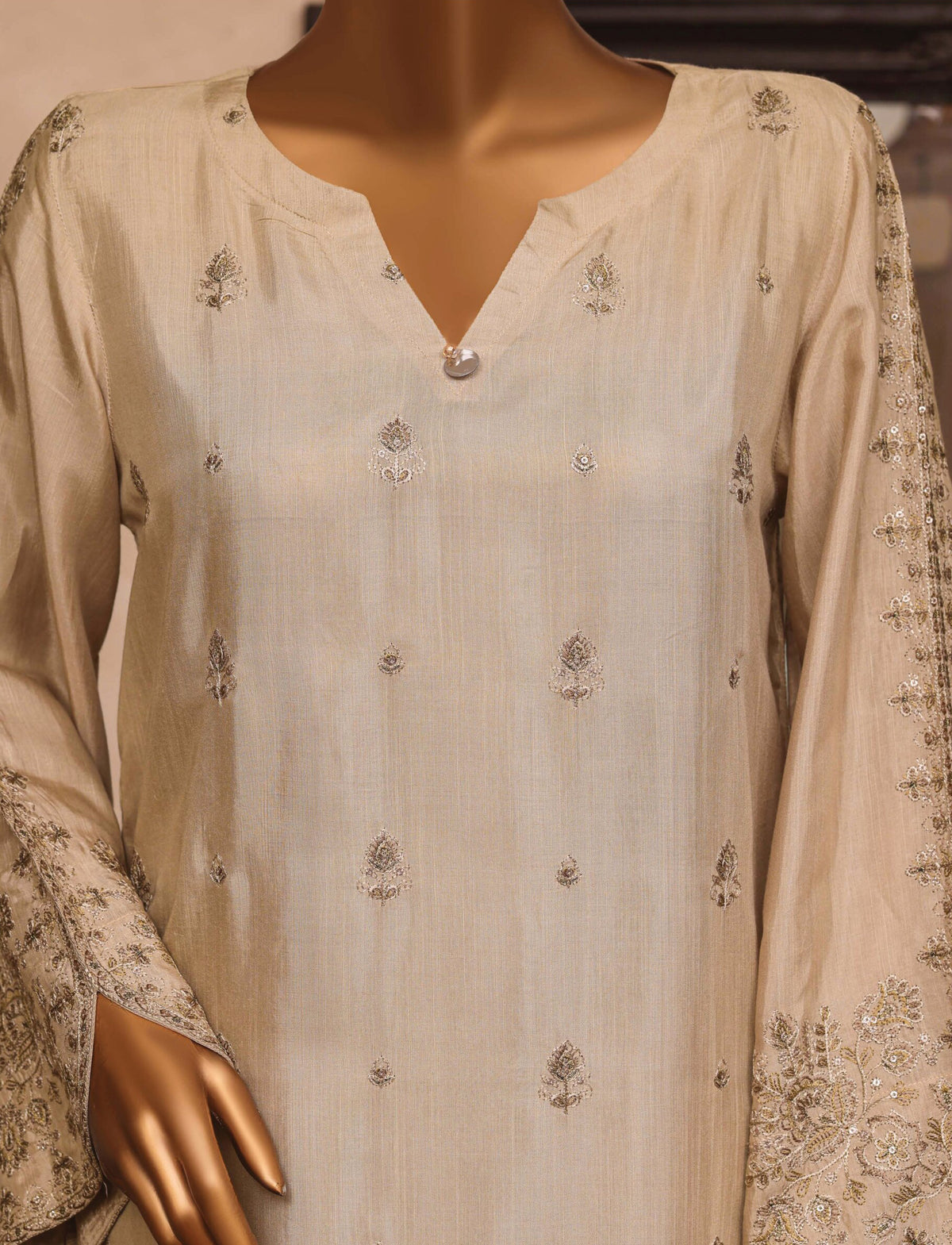 HZ Majestic Stitched 3pc Embroidered Silk Collection - 2026 (D-05)