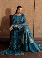Lazawal by Lamisah | Unstitched Embroidered Formal Chiffon Collection - 2026 (TEAL ESSENCE)