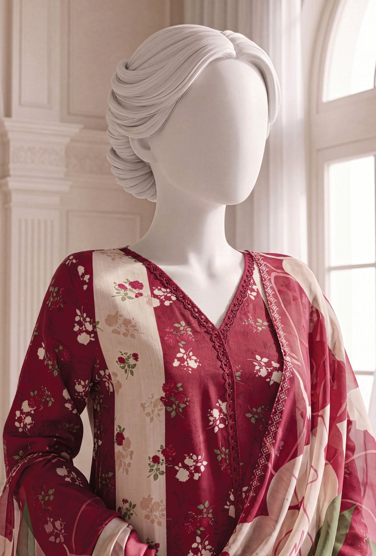 A Flowy Cut by HZ Textile | Stitched Printed & Emb Silk Collection'26 (D-05)