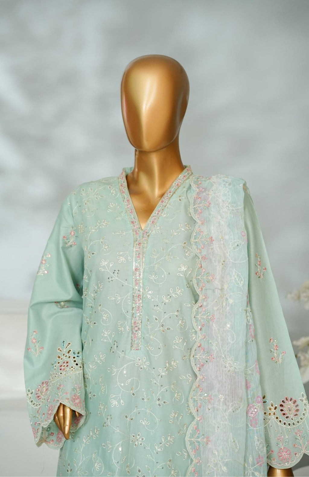 Bin Saeed Stitched Luxury Lawn Embroidered Vol-I Collection - 2026 (D-05)