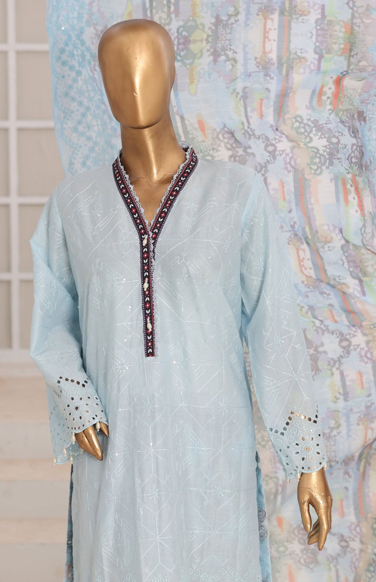 Aifa Dynasty Chikankari Unstitched Luxury Lawn Collection - 2026 (D-05)