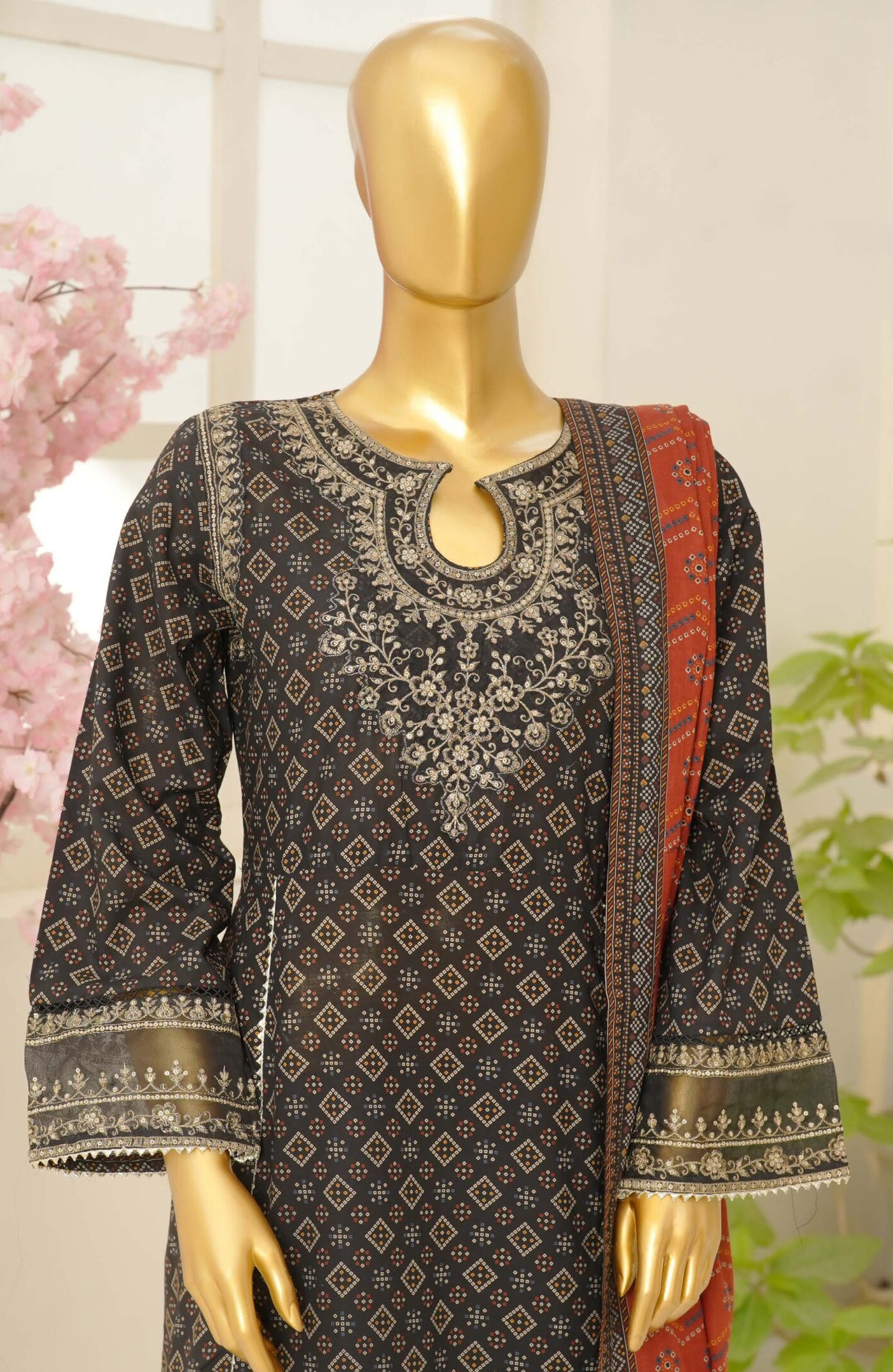 Bin Saeed Stitched Luxury Festive Embroidered Frock 3pc Collection - 2026 (D-05)