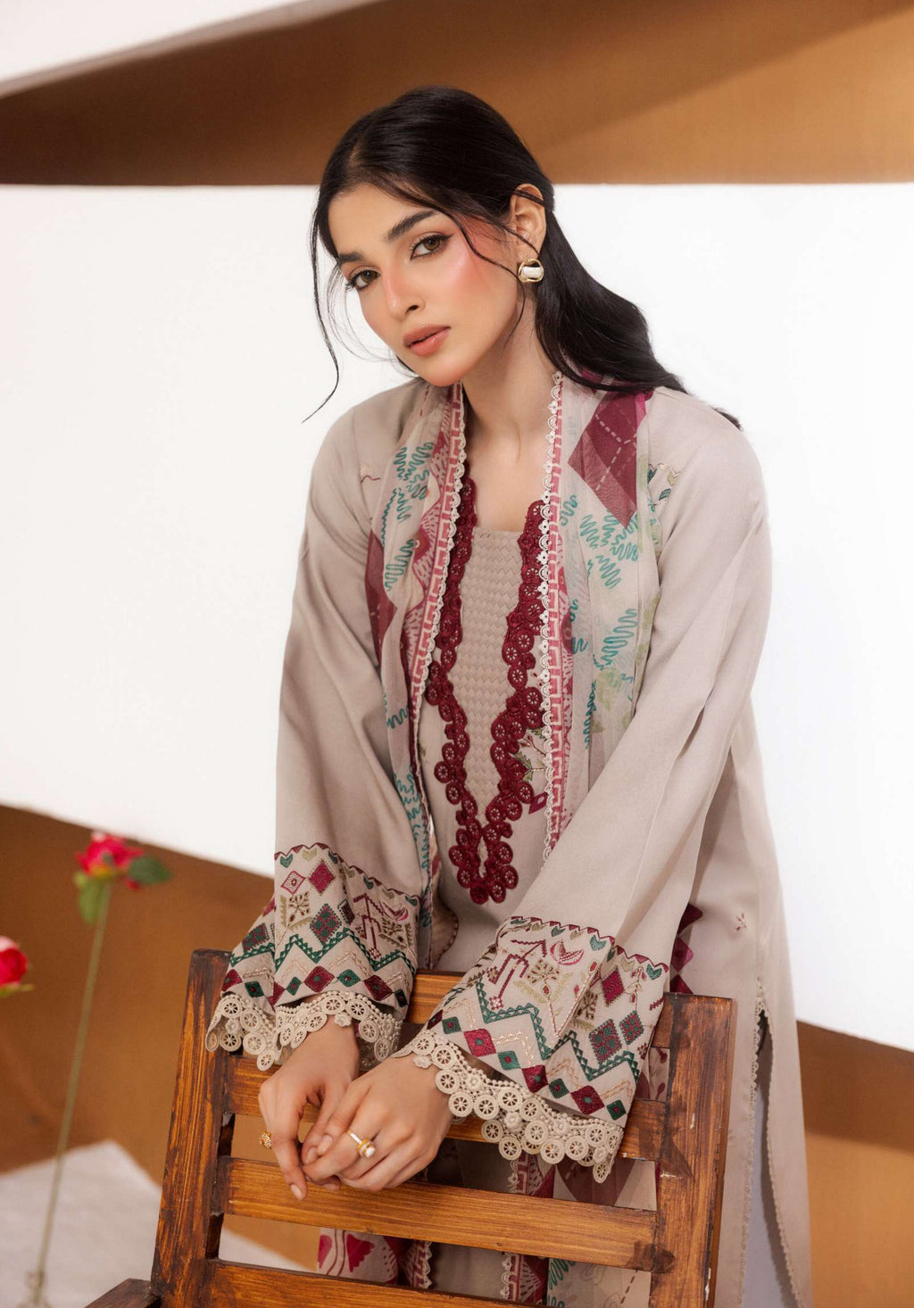 Zync by Florent | Unstitched Intermix Embroidered Viscose Collection'26 (D-05)