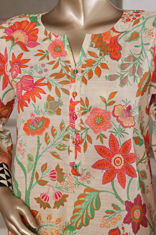 Sadabahar Stitched 2PC Printed Bana Dora Collection - 2025 Floral Orange