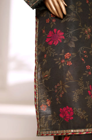 Malika by Sadabahar | Stitched Embroidered Khaddar Collection - 2025 (BROWN)