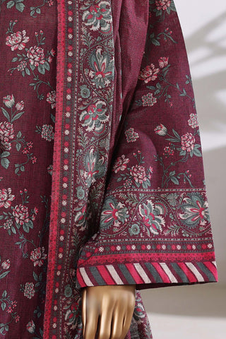 Sadabahar Stitched Printed Khaddar Shimmer Collection - 2025 (MAROON)
