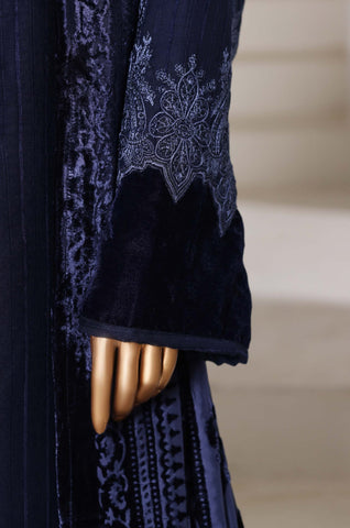 Sadabahar Stitched Luxury Dhanak with Palachi Shawl Collection - 2025 (BLUE)