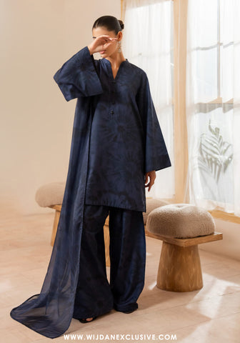 Casual Lite Janaan Stitched Premium Silk Viscose Drop-I (MIDNIGHT BLOOM)