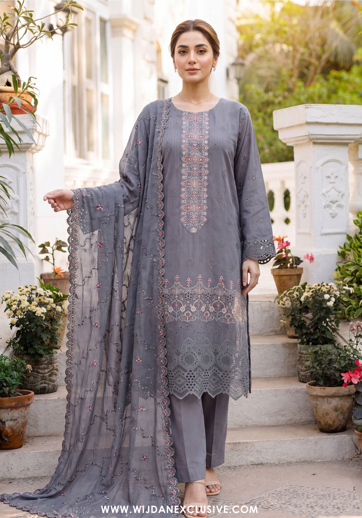 Kavya Gold by Wijdan | Unstitched Cotton Embroidered Collection - 2026 (D-05)