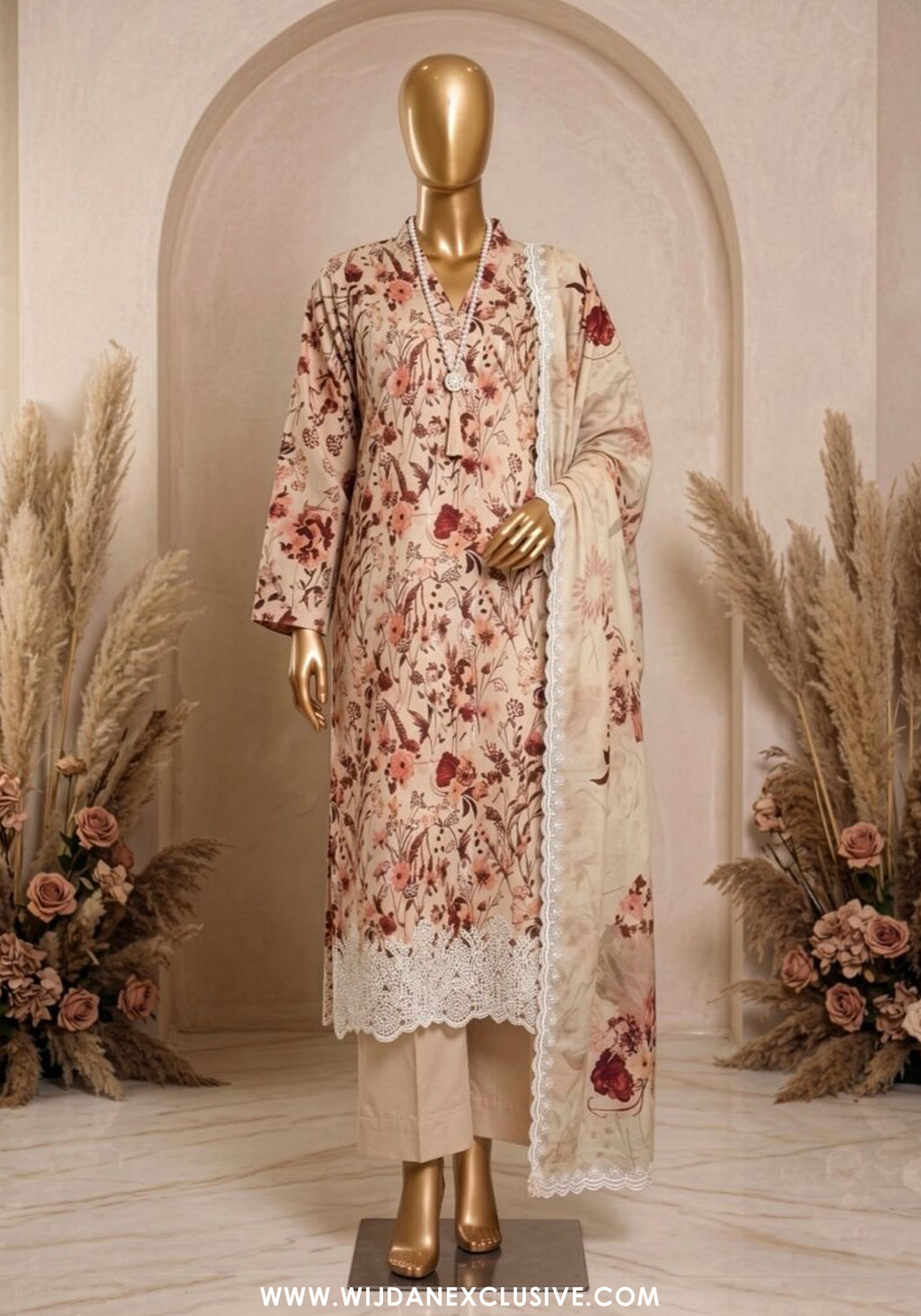 Libas e Khas 3pc Unstitched Embroidered Lawn Collection - 2026 (D-05)