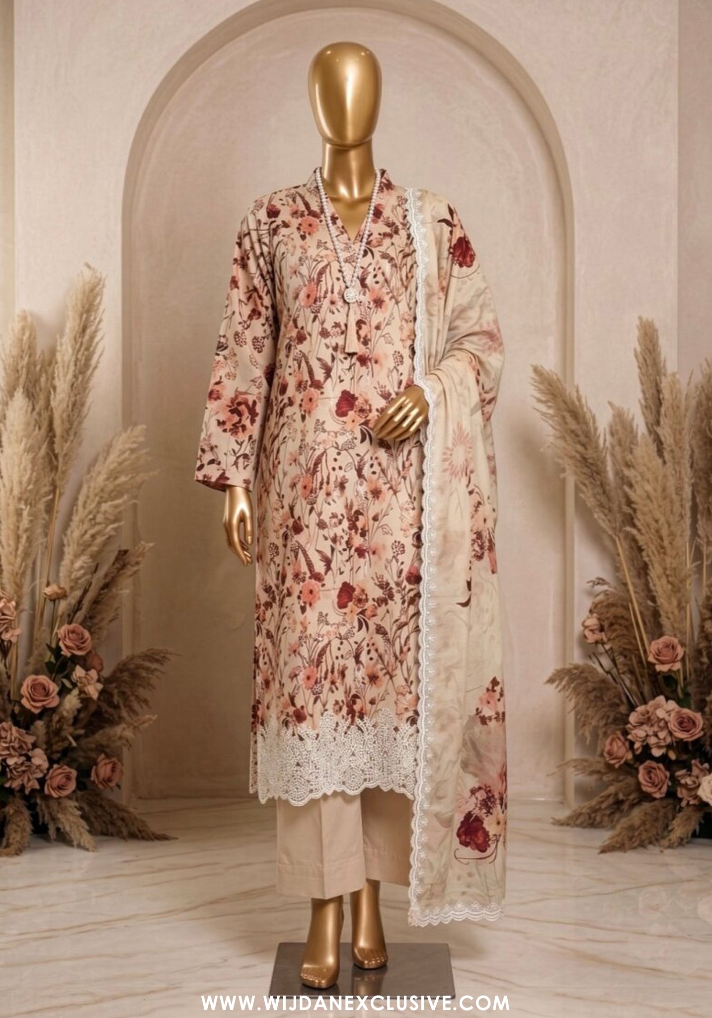 Libas e Khas 3pc Unstitched Embroidered Lawn Collection - 2026 (D-05)