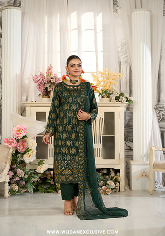 Zarqash by Wijdan | Unstitched Embroidered Broshia Cotton Collection - 2025 D-03