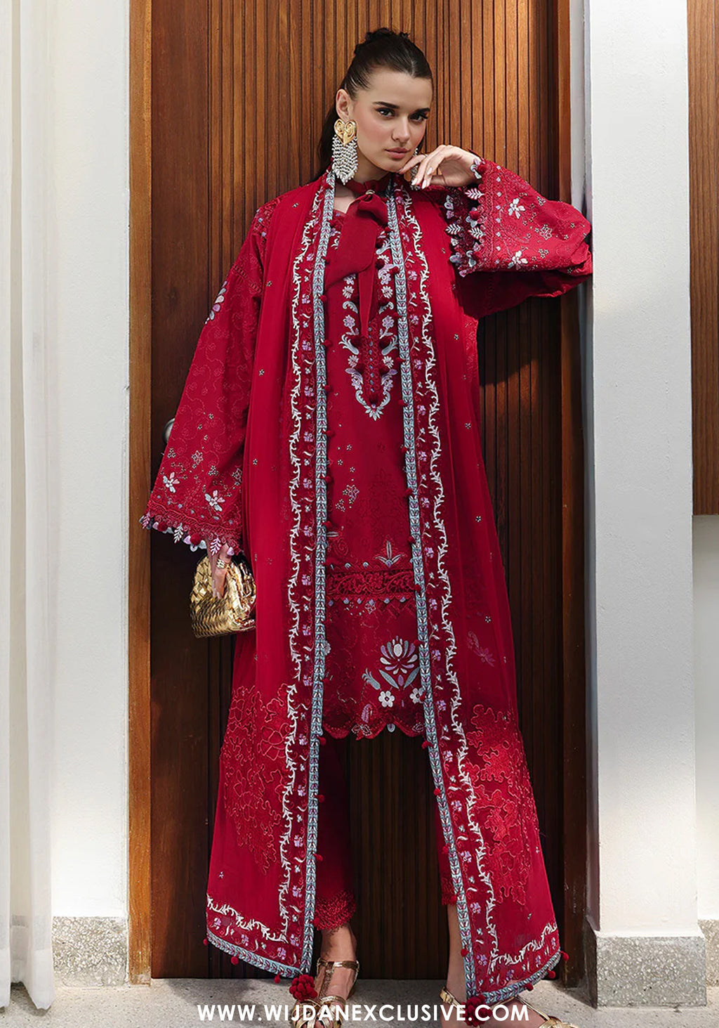 Qalamkar Unstitched Lawn Chikankari Eid Edit'26 (RUBY)