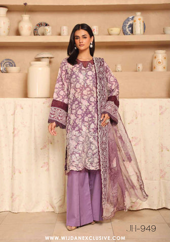 Aleeha Unstitched Embroidered Lawn Chikankari Collection - 2025 by Johra JH-949