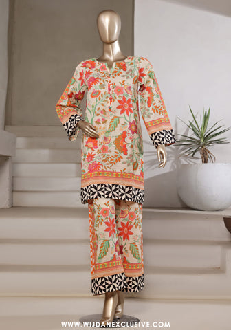 Sadabahar Stitched 2PC Printed Bana Dora Collection - 2025 Floral Orange