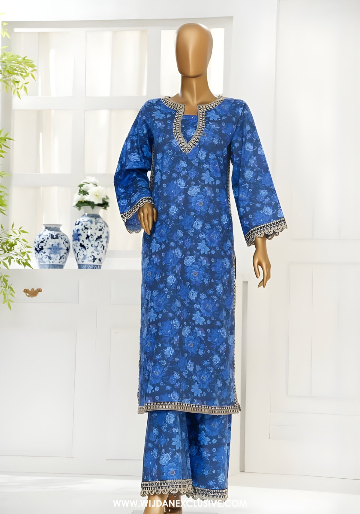 Sehar Zaira by Amna Khadija Printed & Embroidered Cotton Cambric Stitched Co ord Sets (D-02)