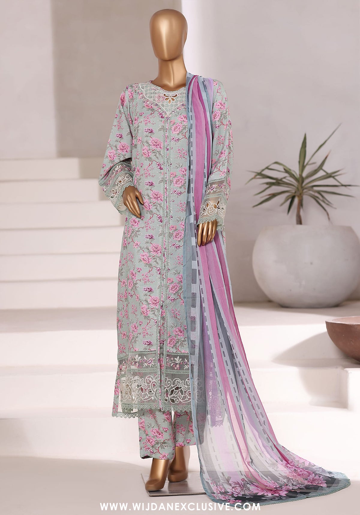 Sadabahar Stitched Festive Embroidered Viscose Collection - 2025 (LIGHT BLUE)