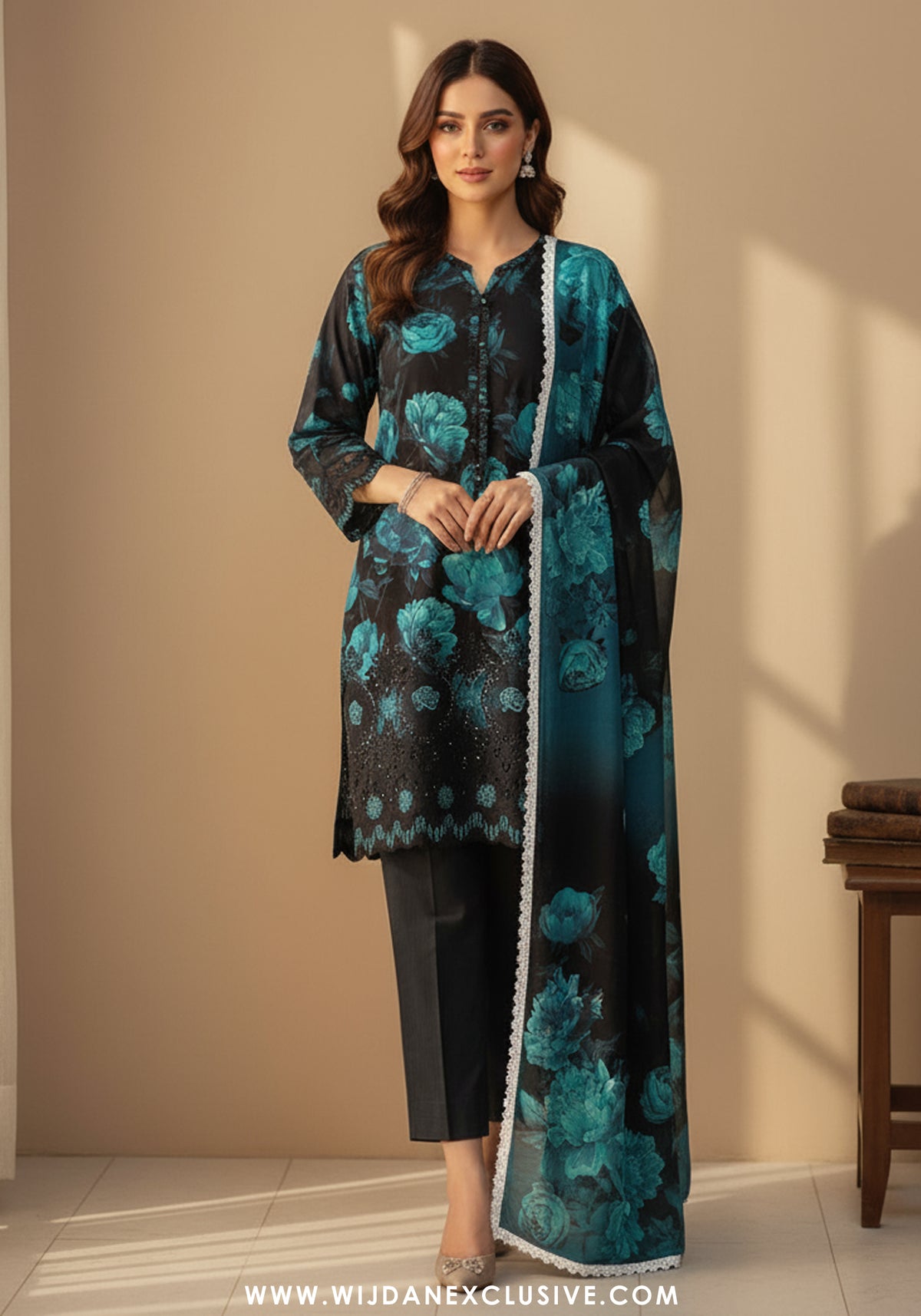 Wijdan Unstitched Embroidered Viscose Winter Collection - 2025 D-2055