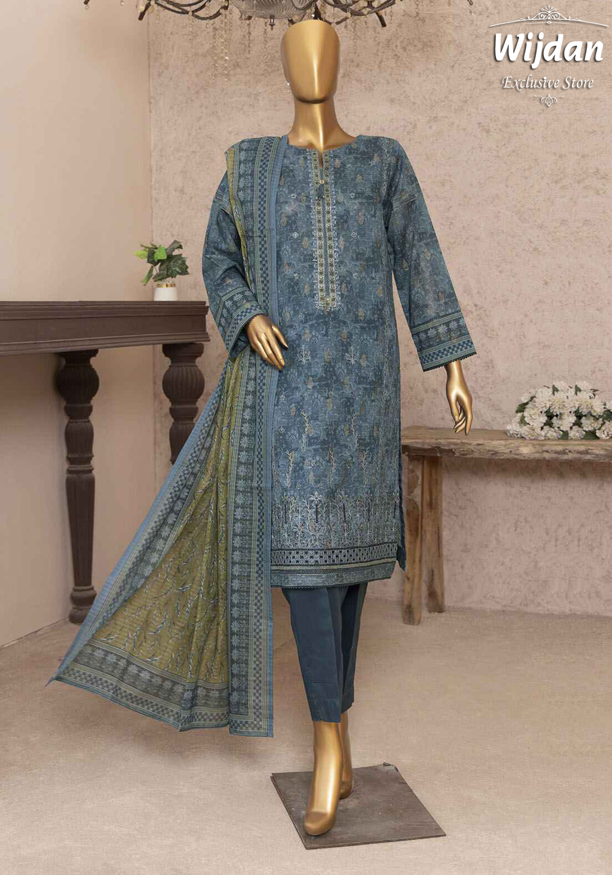 HZ Kalamkari Jacquard Embroidered Collection KJE-03