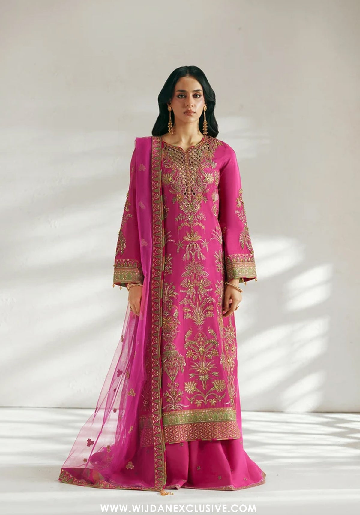 Vera Unstitched Embroidered Festive Formal Collection'26 (Ada Magenta Shirt Set)