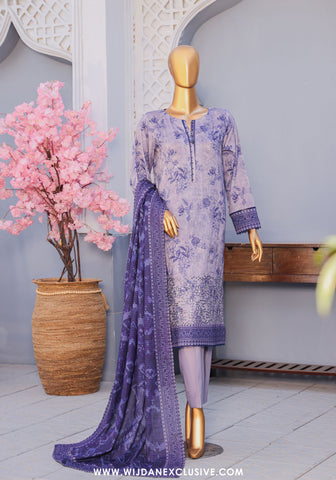 HZ Mehak Unstitched Cross Slub Embroidered Collection - 2025 MCE-3052