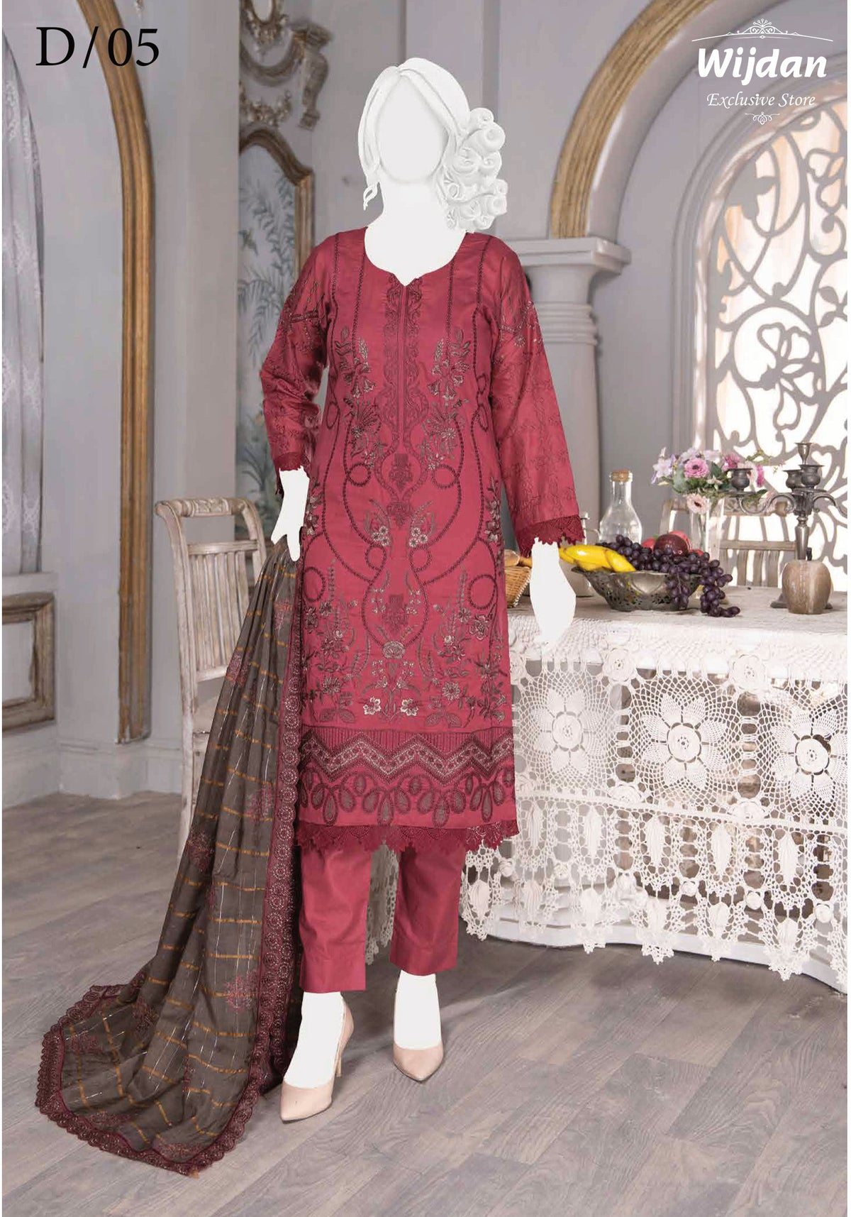 Aizaz Premium Embroidered Lawn Collection'24 D-05