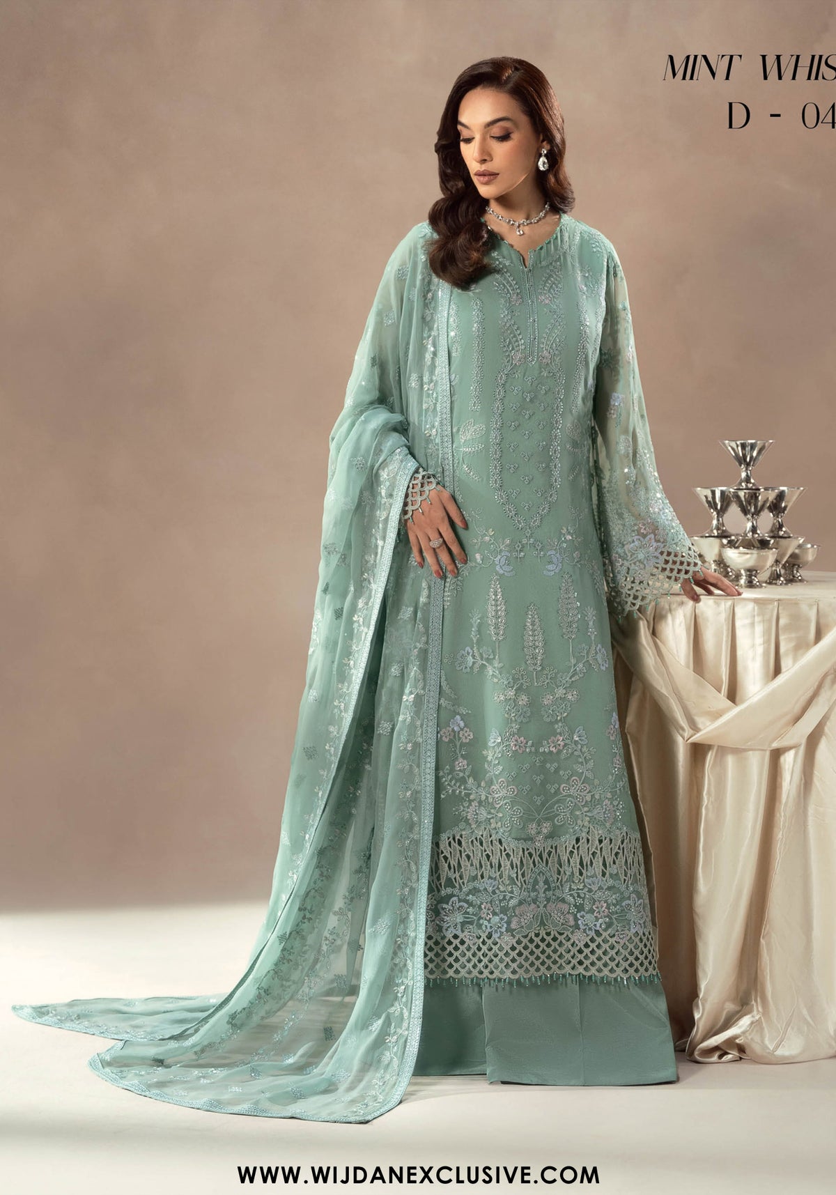 Afsanah by Lamisah | Unstitched Luxury Chiffon Formal Collection - 2025 (MINT WHISPER)
