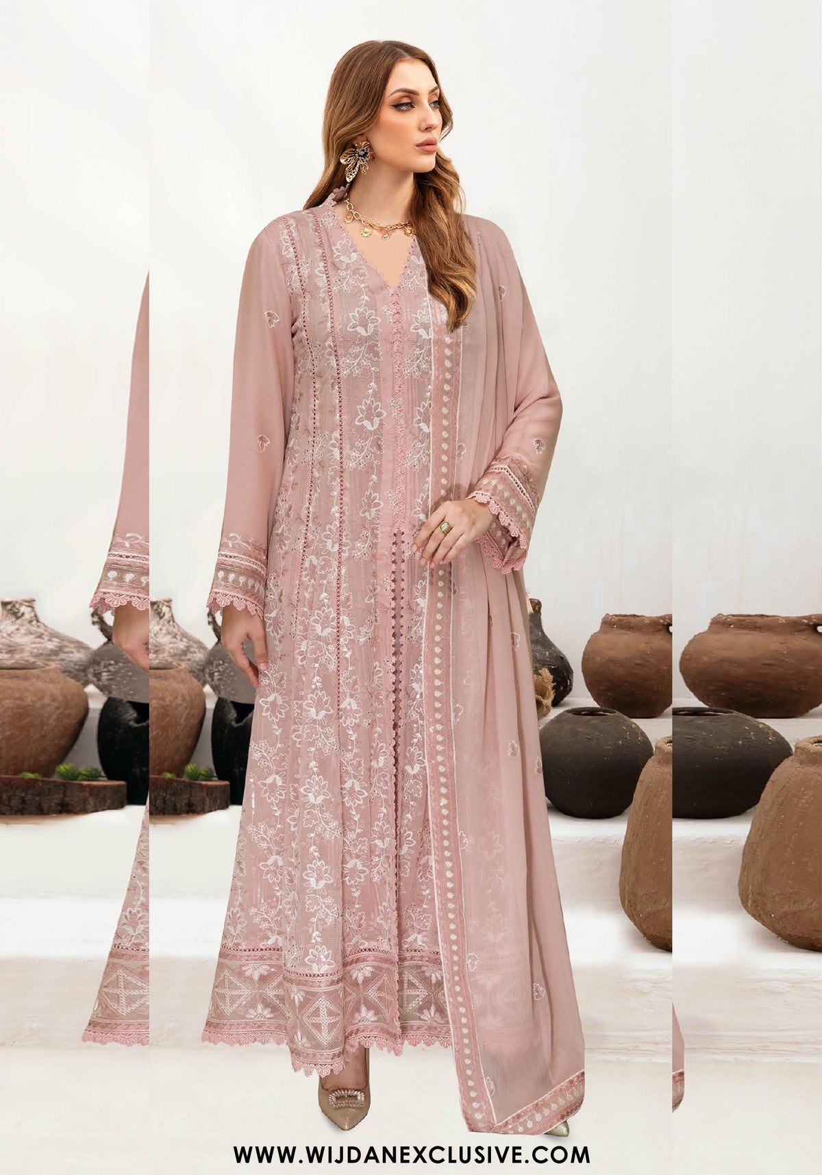 Wijdan Semi-Stitched Luxury Chiffon Collection – 2025 WA-529