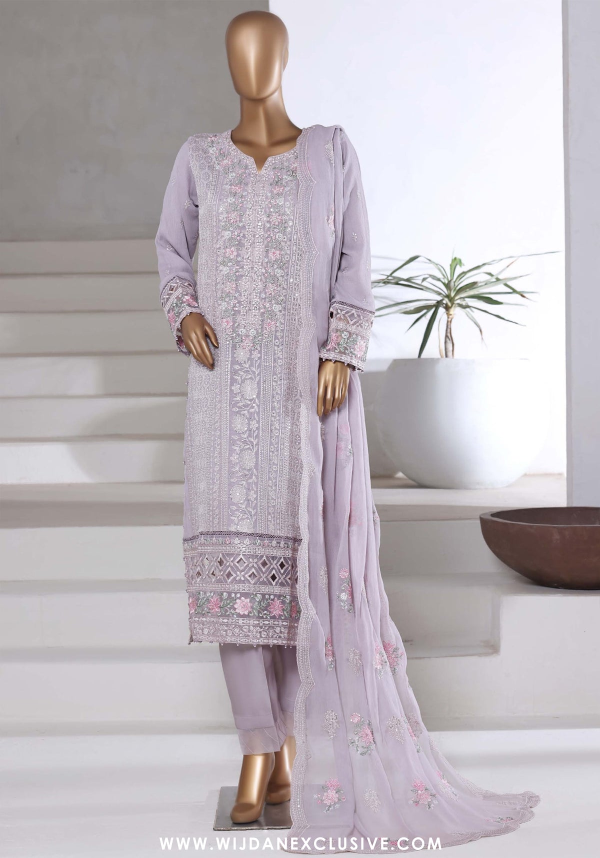 Afsanay by Sadabahar | Stitched Luxury Chiffon Vol-14 Collection - 2025 (GREY)