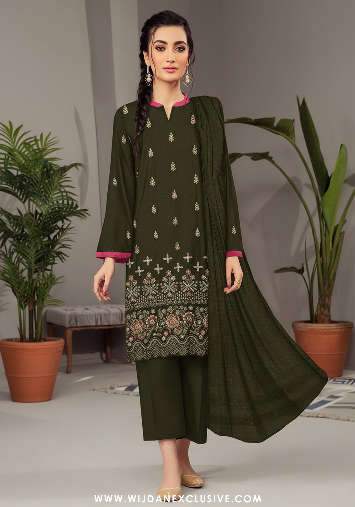 Anam by Wijdan Unstitched Fancy Dhanak Collection - 2025 D-02