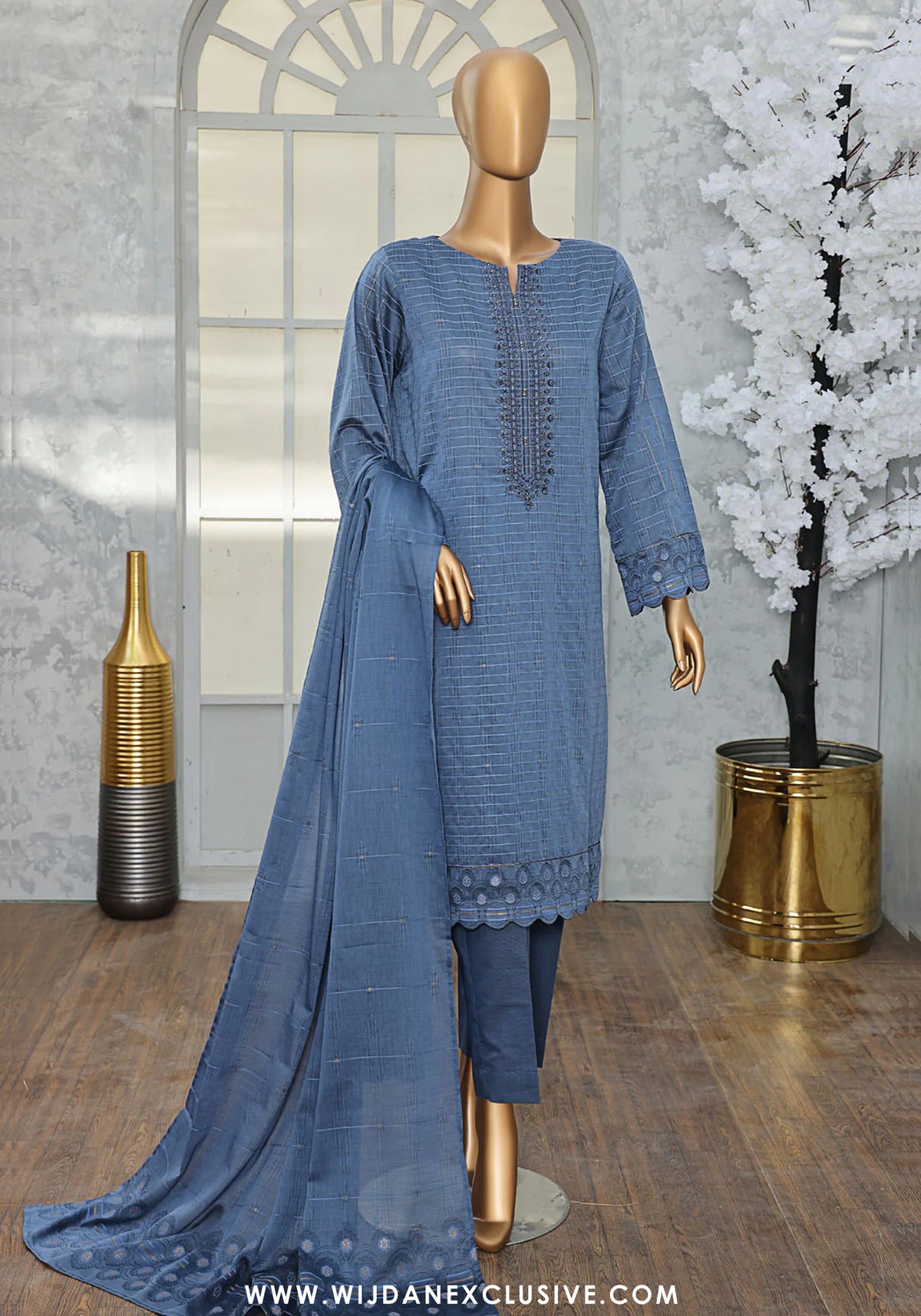 HZ Valencia Unstitched Embroidered Jacquard Vol-II Winter Collection - 2025 VJE-15