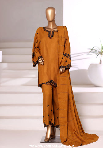 Vybe by Sadabahar | Stitched 3PC Dhanak Co-Ords Collection - 2025 (MUSTARD)