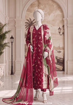 A Flowy Cut by HZ Textile | Stitched Printed & Emb Silk Collection'26 (D-05)
