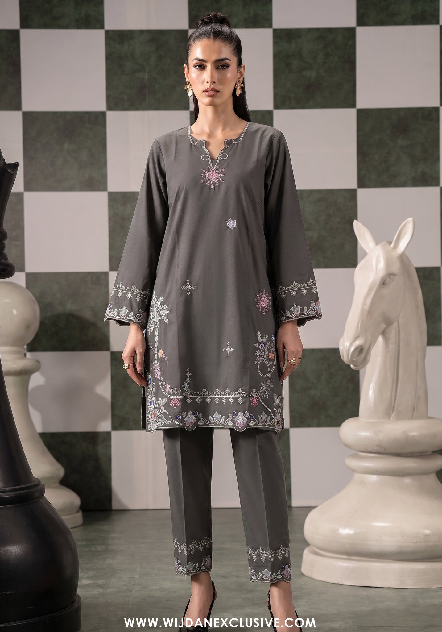 Allure by Wijdan | Stitched 2pc Embroidered Lawn Collection - 2026 (D-05)