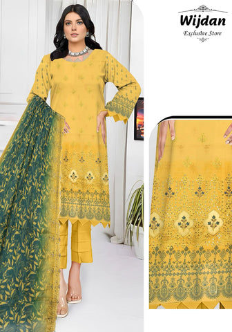 Wijdan Digital Print Embroidered Voil Dupatta Collection'25 D-05