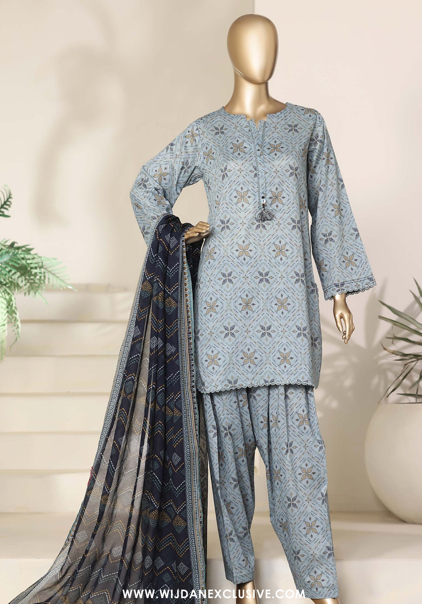 Sadabahar Stitched Printed With Shalwar Collection - 2026 (D-05)