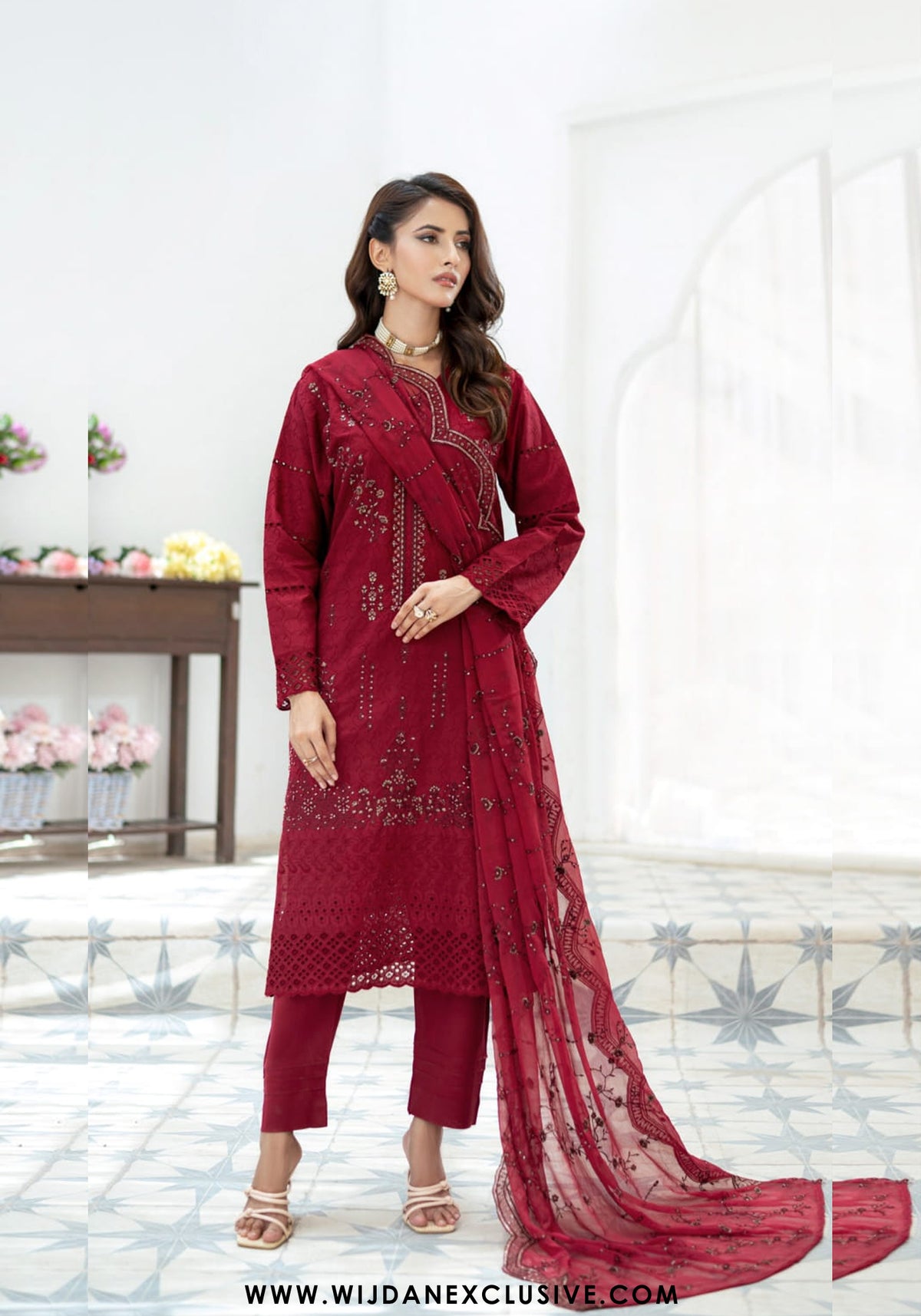 Gulkari by Wijdan | Unstitched Embroidered Cotton Chikankari Collection - 2025 (MAAHRU)