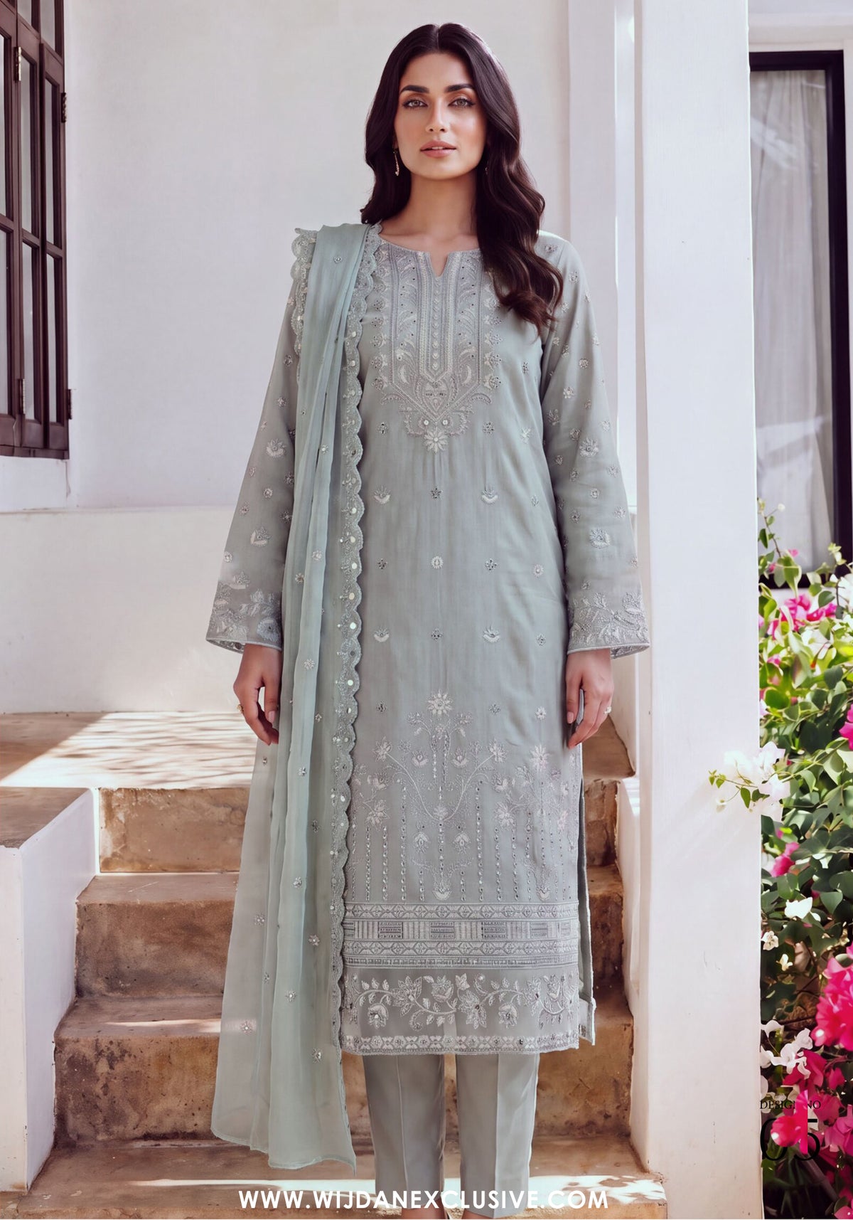 Chand Tara by Wijdan | Unstitched Exclusive Emb Cutdana Jacquard Collection'26 (D-05)