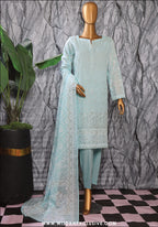 HZ Exclusive Unstitched Mid Summer Embroidered Slub Lawn EMC-31